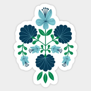 Floral Emblem blues Sticker